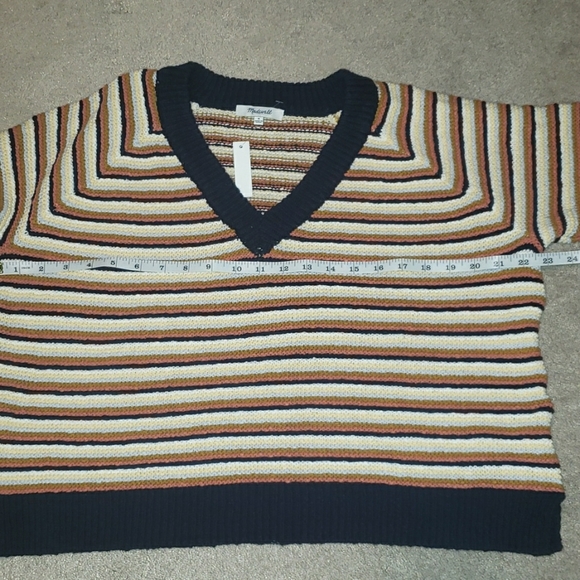 Madewell Arden Striped V-Neck Pullover Sweater - Picture 4 of 4
